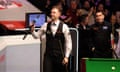 Judd Trump after his victory against Tom Ford on day eight in Sheffield.