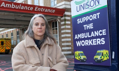 Sara Gorton, Unison’s head of health, outside King's College hospital in London last week.