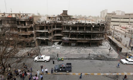 The site of the car bomb attack by Islamic State at Karrada, Baghdad, on 2 July.