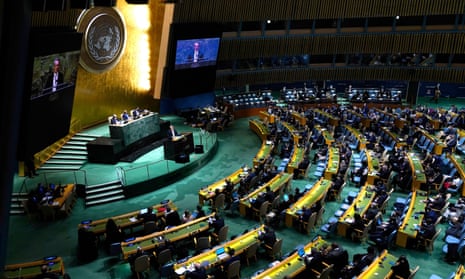 UN General Assembly Votes On Resolution Of Russian Invasion Of Ukraine, New York City, United States - 02 Mar 2022<br>Mandatory Credit: Photo by John Lamparski/NurPhoto/REX/Shutterstock (12830568a) Sergiy Kyslytsya, Permanent Representative of Ukraine to the United Nations, speaks during a special session of the General Assembly at the United Nations headquarters on March 02, 2022 in New York City. The U.N. General Assembly resumed its 11th Emergency Special Session voting on a draft resolution condemning Russia's invasion of Ukraine. The resolution was passed with a vote of 141 for, 5 against, and 25 abstention. UN General Assembly Votes On Resolution Of Russian Invasion Of Ukraine, New York City, United States - 02 Mar 2022