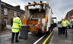 Bin it: a waste lorry collects rubbish in Edinburgh.