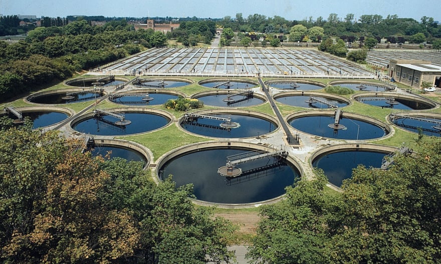 Mogden sewage treatment works in west London.