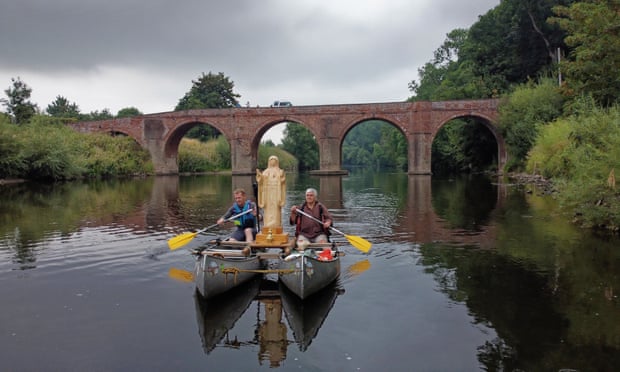 The ship with the Brewardine Bridge in the background.