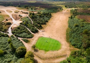 An aerial view of Burley Golf Club in the New Forest. The south of England has experienced the driest July since records began in 1836 with only 5.4mm of rain across the region.