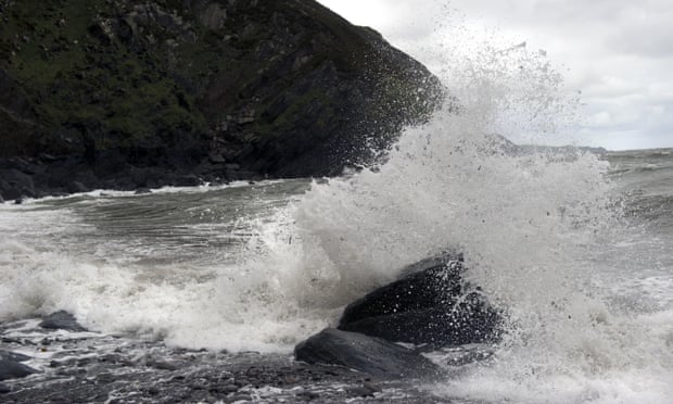 Where the action isn’t ... waves crash against the rocks at Heddon’s Mouth, north Devon. 