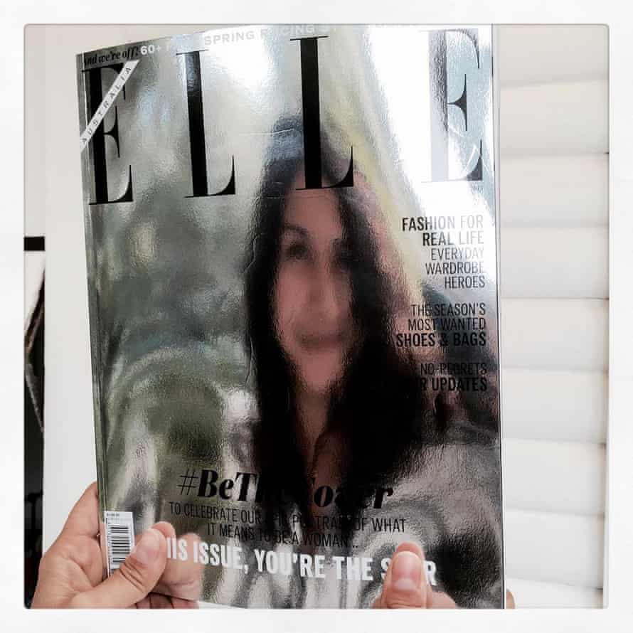 Justine Cullen with the cover of Elle magazine