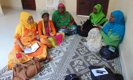 Girls and women at a trafficking shelter in Zanzibar