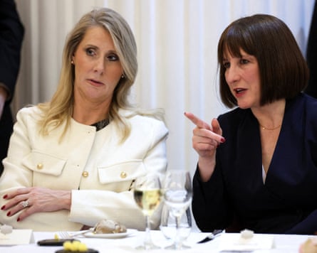 Debbie Crosbie and Rachel Reeves sitting next to each other at a table.