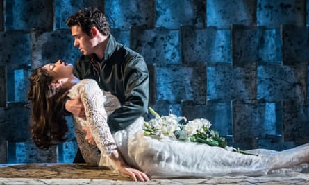 Actors Lily James and Richard Madden in  Romeo And Juliet in 2016