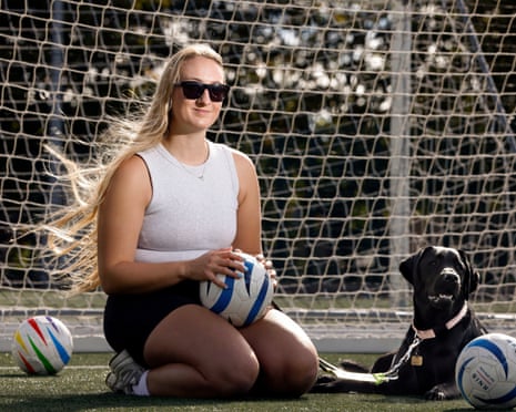 Samantha Gough with her guide dog Helga