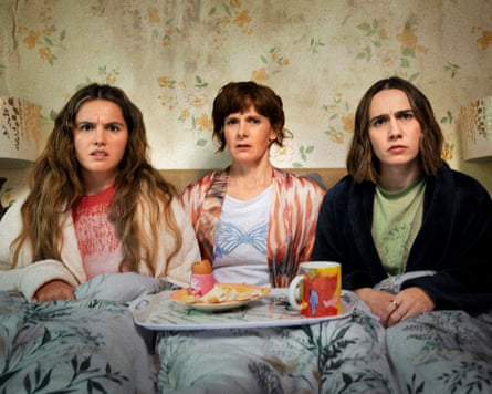 Davidson with Louise Brealey as Deb and Kat Sadler as Josie in Such Brave Girls.