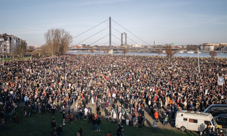 An anti-AfD protest in Düsseldorf, Germany, 27 January 2024