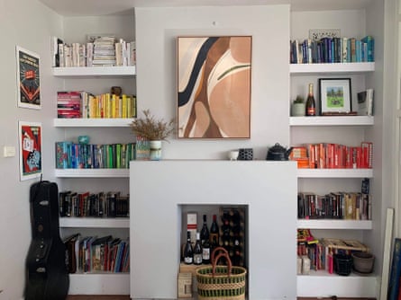 Tegan Cone’s bookshelf, which she colour-coded during lockdown in her two-bedroom share flat