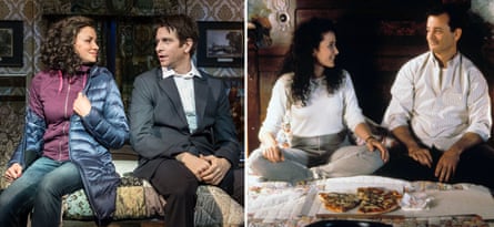 Carlyss Peer and Andy Karl star in the 2016 musical version at the Old Vic and Andie McDowell and Murray star in the 1993 film.