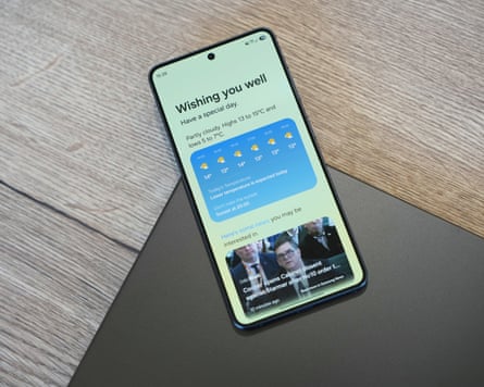 The Now brief on a Samsung Galaxy S26.