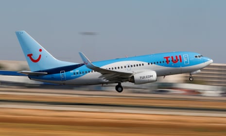 A Tui Boeing 737 airplane takes off from the airport in Palma de Mallorca
