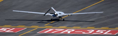A Turkish-made Bayraktar TB2 drone.