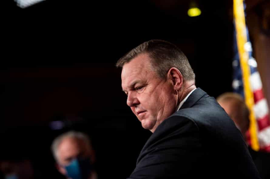 Jon Tester offers remarks during a press conference following Senate Democrats’ policy luncheon.