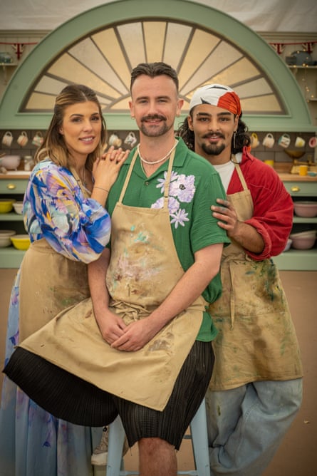 Finalists’ line-up: Georgie Grasso, Christiaan de Vries and Bachelet.