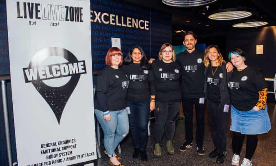 The team at Lewis Capaldi’s Livelive initiative at the Glasgow SSE Hydro arena.