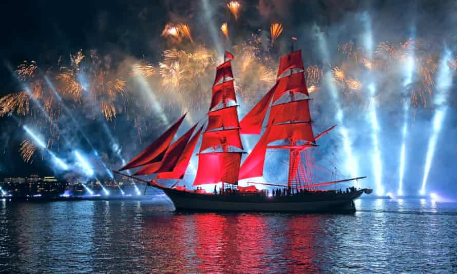The Scarlet Sails show during the White Nights festival in St Petersburg, Russia.