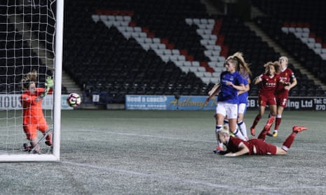 Lizzie Durack saves from Beth England in the first half.