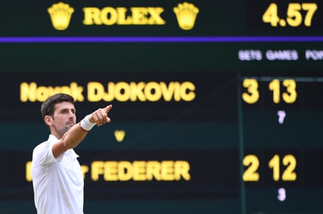 Novak Djokovic’s final against Roger Federer took four hours and 57 minutes