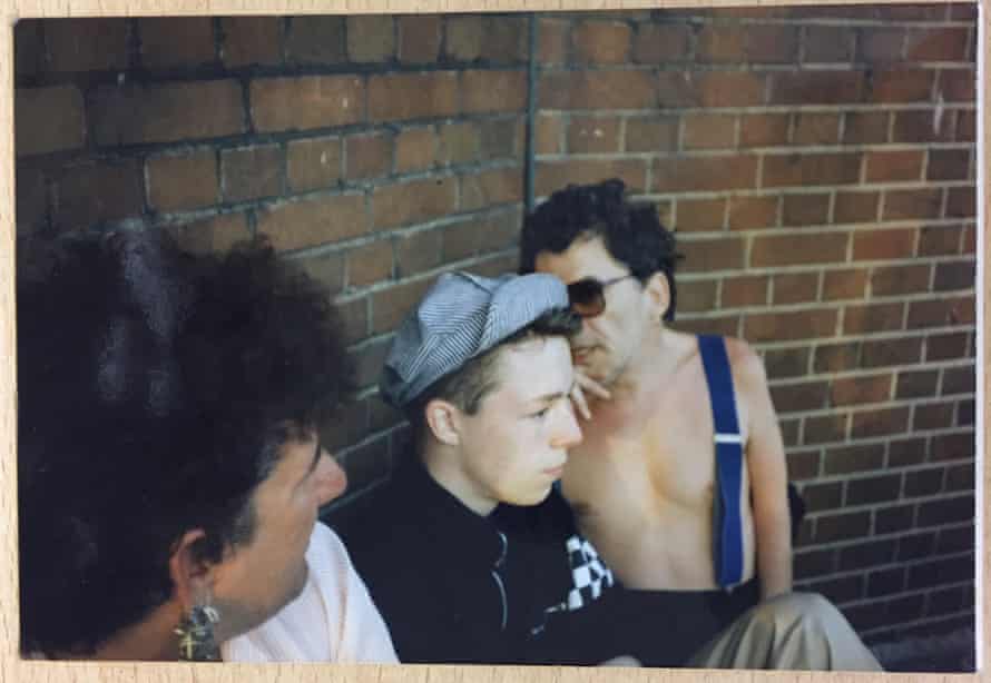 Baxter Dury (centre) with Ian (right) and their minder Peter Rush.