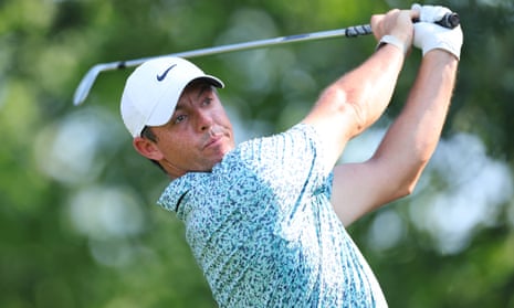 Rory McIlroy plays a shot