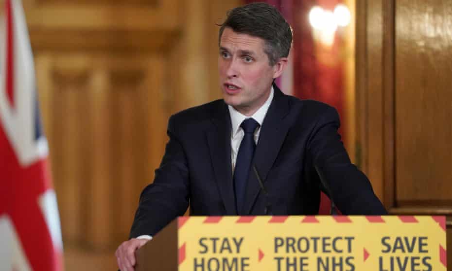 Education secretary, Gavin Williamson, speaking during a remote press conference on 19 April 19 2020.