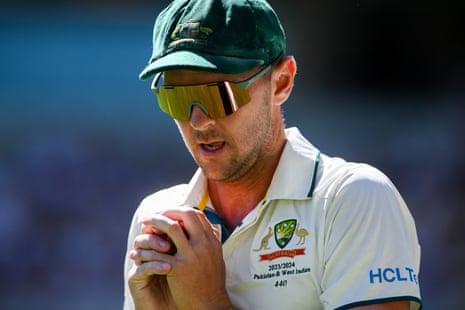 Josh Hazlewood catches Joshua Da Silva.