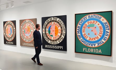Robert Indiana’s Beyond Love exhibition at the Whitney Museum of American Art, New York, in 2013.