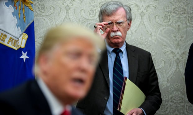 Donald Trump with John Bolton. Trump said on Twitter: ‘I informed John Bolton last night that his services are no longer needed.’