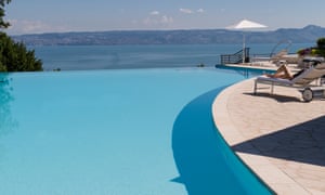 Blue horizon: âWe take Jack night swimming when the pool is lit, making all the bubbles and steam particularly excitingâ