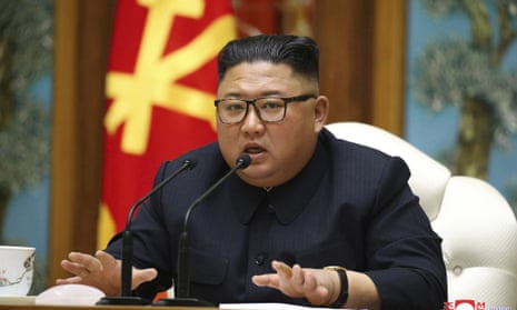 North Korean leader Kim Jong-un attends a politburo meeting on 11 April, the last time he appeared in public.