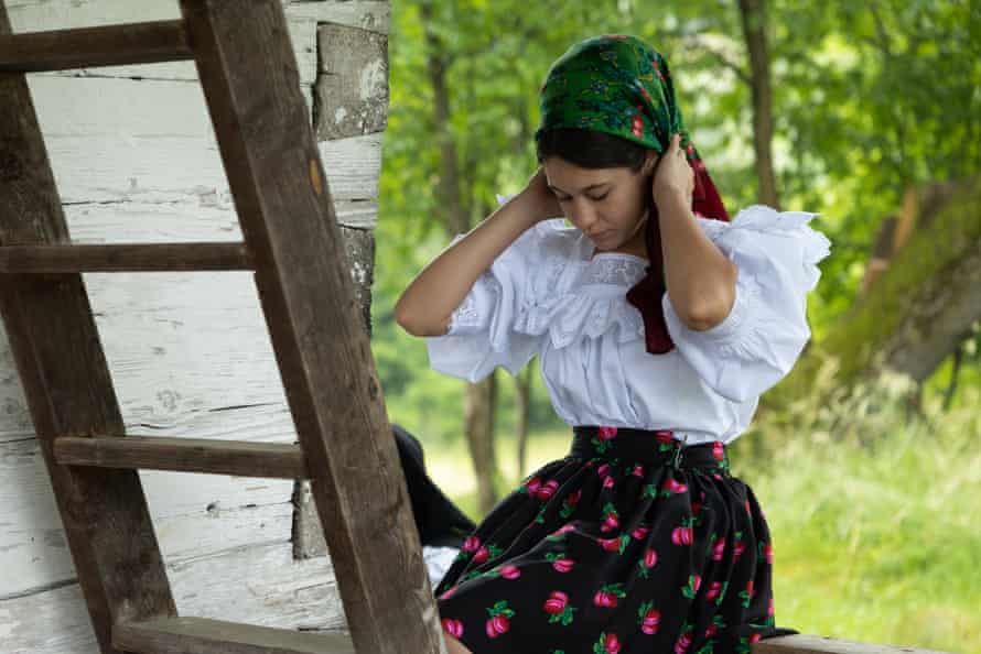 Girl getting ready for church