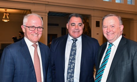 Malcolm Turnbull, Mal Meninga and Anthony Albanese at the 20th anniversary of the republic referendum dinner at Old Parliament House on Tuesday