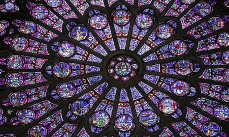 Cosmic wheels of colour … the cathedral’s rose windows.