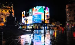 Piccadilly Lights, the huge LED advertising screen in Piccadilly Circus, central London