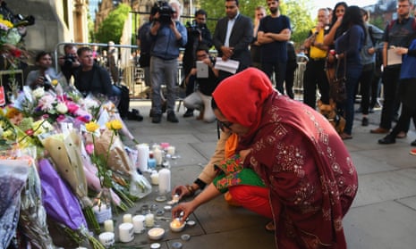 A candlelit vigil to honour the victims of the terror attack at Albert Square, Manchester, on 23 May.