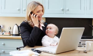 woman working with a baby