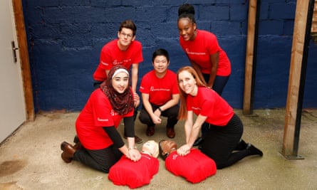 Volunteers from StreetDoctors, a 2012 new radical that teaches young people potentially lifesaving first-aid skills.