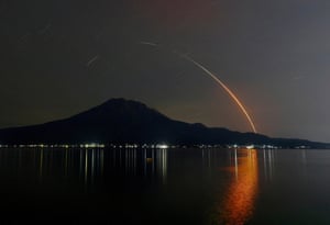 A bright curve in the night sky