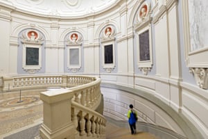A visitor walks in the Museum of Fine Arts Bern (Kunstmuseum Bern) )