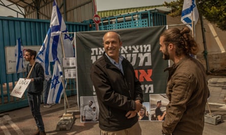 Arieh King, a deputy mayor of Jerusalem, at a protest in Jerusalem.