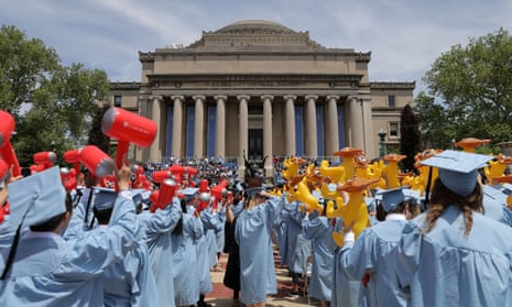 Columbia University commencement ceremony in Manhattan, New York City.
