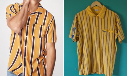 Cotton On’s “festival shirt” next to a vintage Ikea worker uniform.
