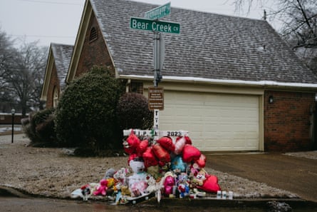 A memorial for Tyre Nichols adjacent wherever he was beaten by police.