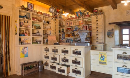 The 1950s grocery shop at the chestnut museum in Mourjou, housed in a building that had previously been Peter Graham’s barn.