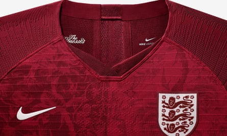 The ‘dark red crush’ away design for England women’s new World Cup kit.